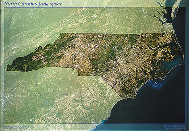 North Carolina State From Space Map