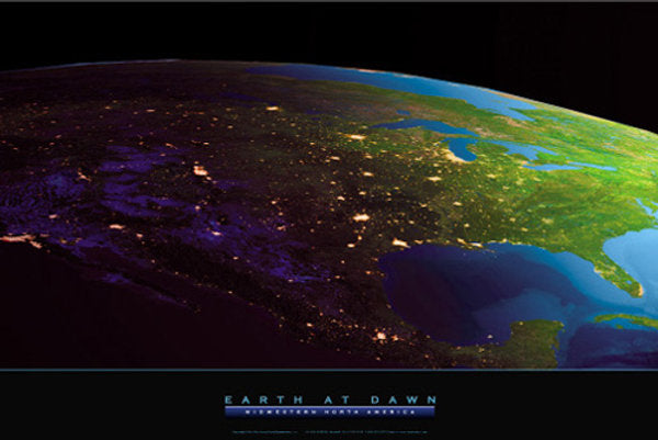Earth at Dawn From Space Poster