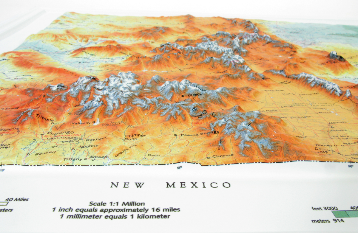 Colorado Three Dimensional - 3D - Raised Relief Map