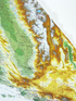 California Three Dimensional - 3D - Raised Relief Map