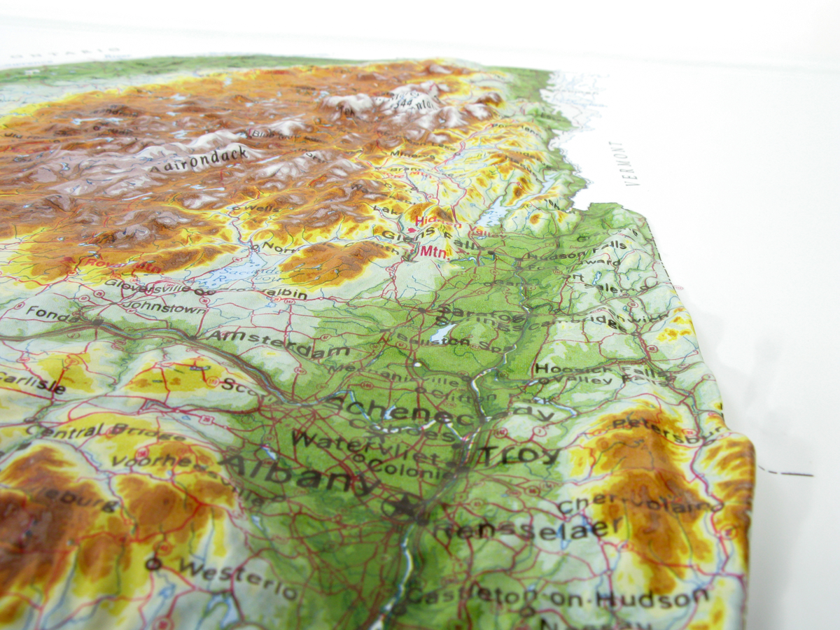New York Three Dimensional 3D Raised Relief Map