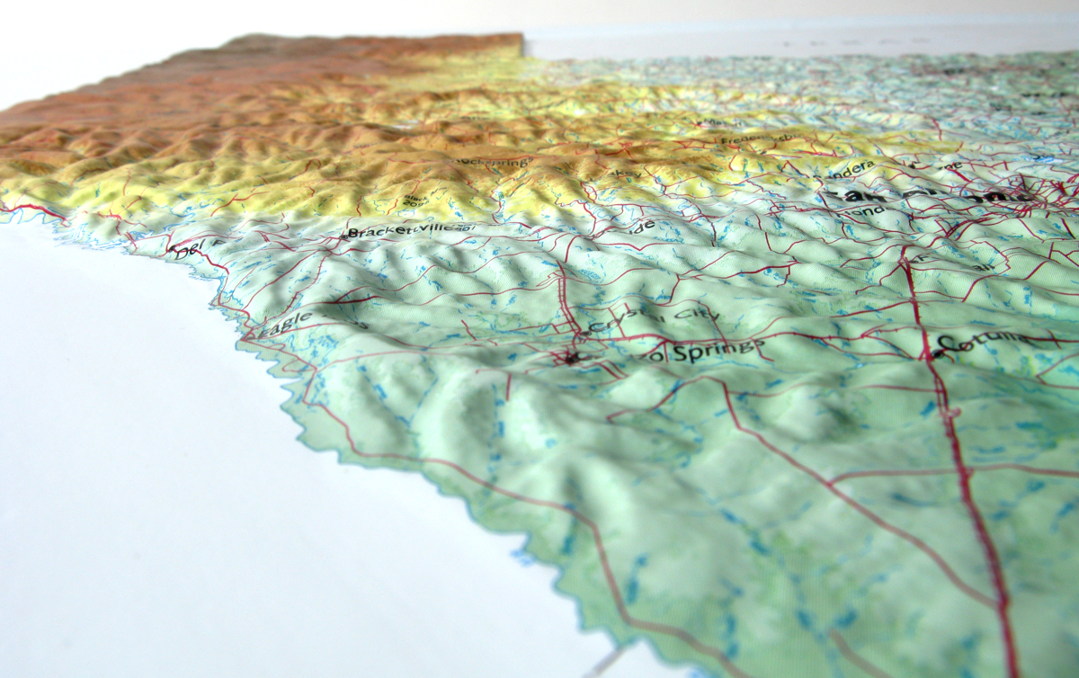 Texas 3D Raised Relief Map