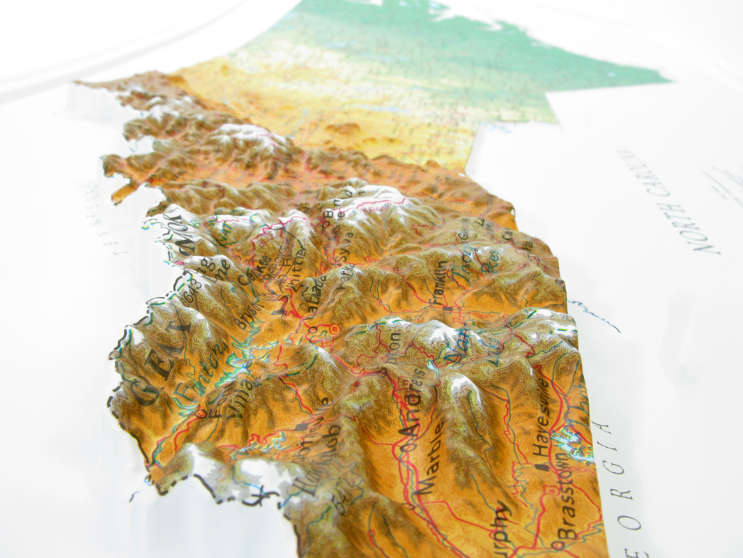 North Carolina 3D Raised Relief Map – GeoMart