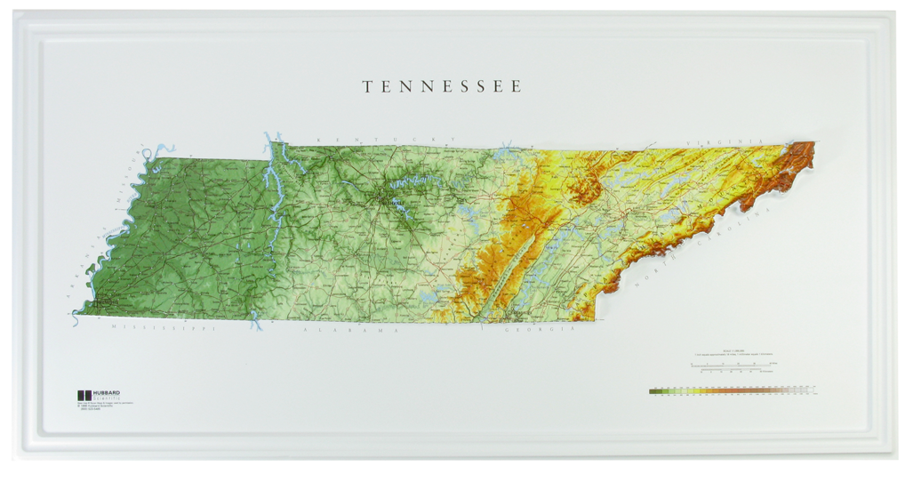 Tennessee 3D Raised Relief Map – GeoMart