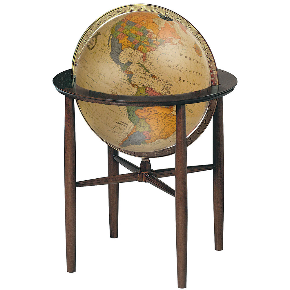Austin (Antique Ocean) 16 Inch Illuminated Floor World Globe By Replogle Globes