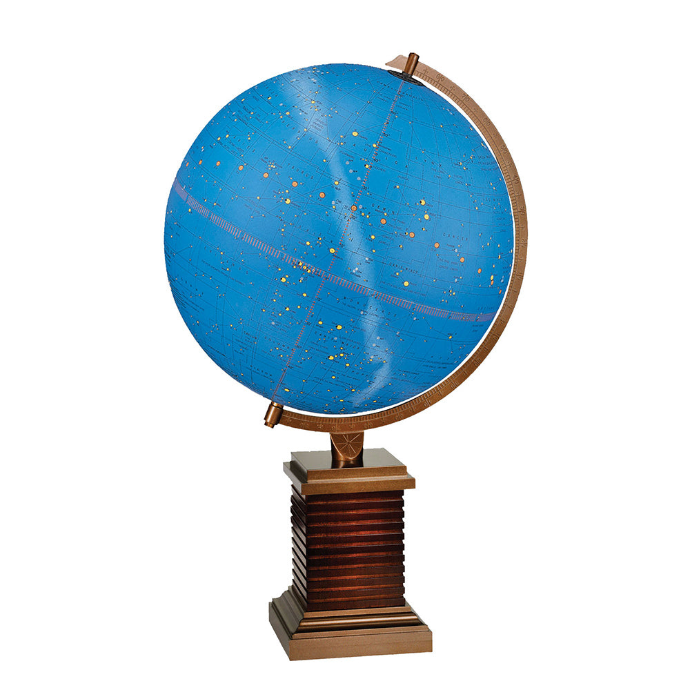 Frank Lloyd Wright inspired Glencoe Constellation Illuminated 12 Inch Desktop World Globe By Replogle Globes