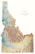 Idaho Topographical Wall Map By Raven Maps, 45" X 40"