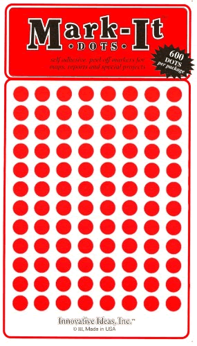 Red 1/4 Inch Round Mark-It Dots