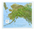 Alaska Natural Color Relief Three Dimensional 3D Raised Relief Map