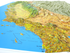 California Natural Color Relief 3D Raised Relief Map