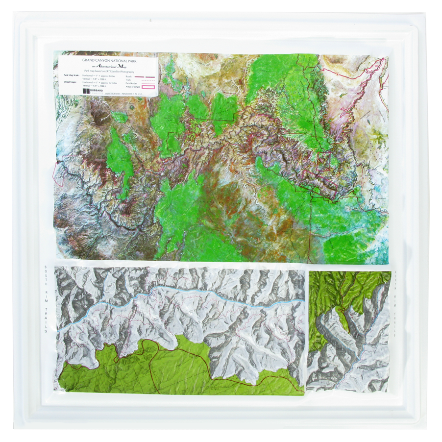 Grand Canyon National  Park 3D Raised Relief Map