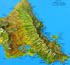Hawaii Natural Color Relief Three Dimensional 3D Raised Relief Map