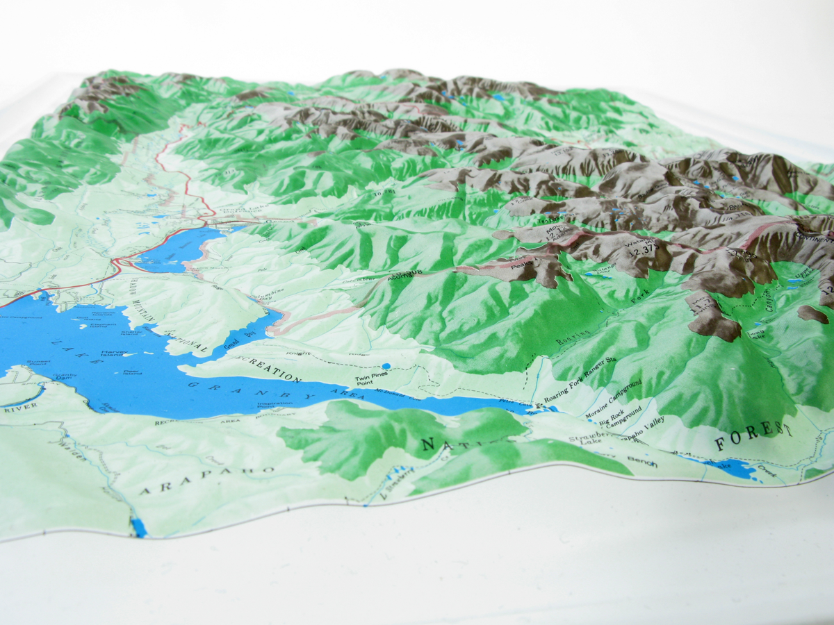 Rocky Mountain National Park Three Dimensional 3D Raised Relief Map S Series