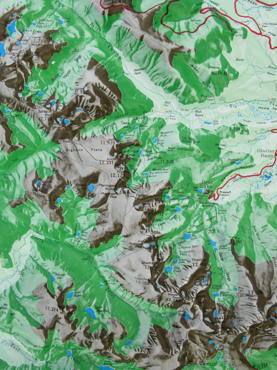 Rocky Mountain National Park Raised Relief Map S Series