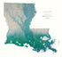 Louisiana Topographical Wall Map By Raven Maps, 41" X 45"