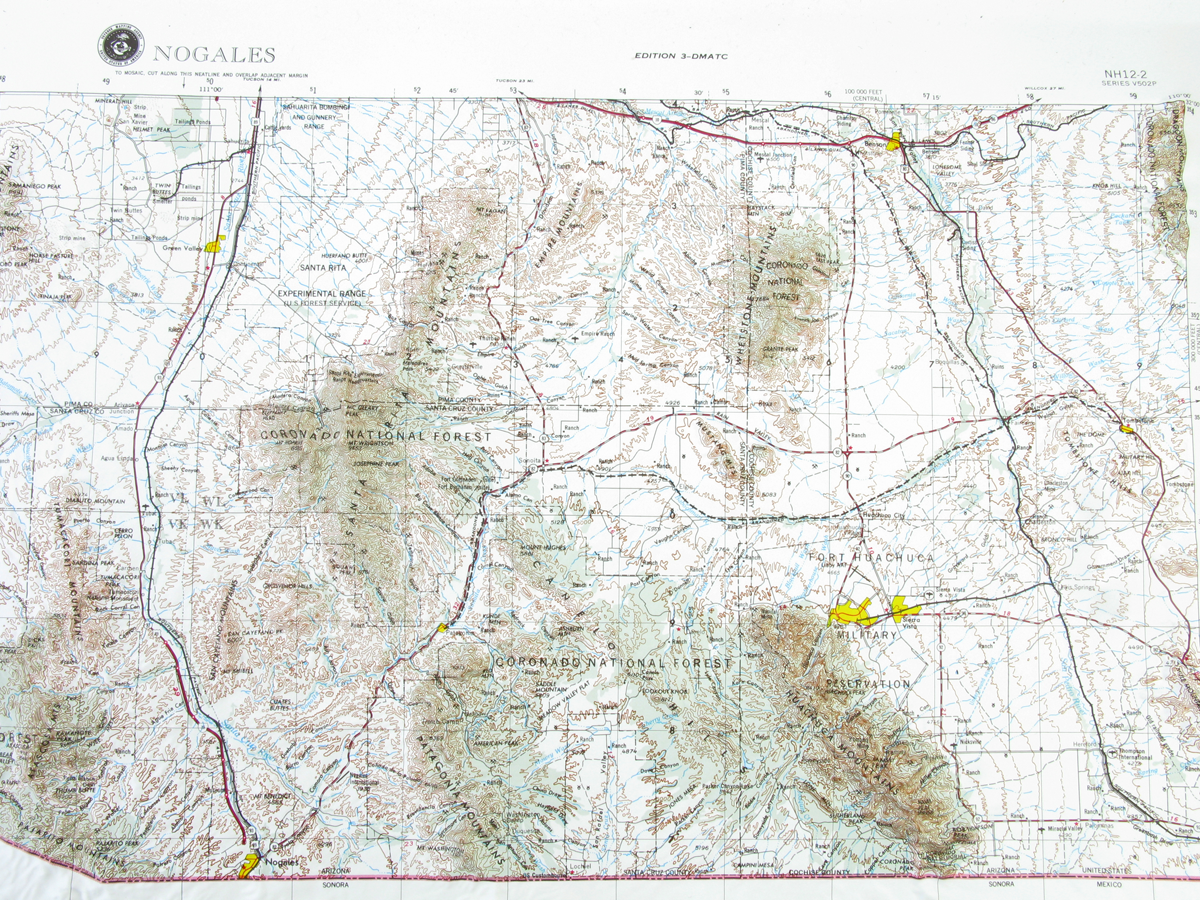 Nogales USGS Regional Three Dimensional 3D Raised Relief Map