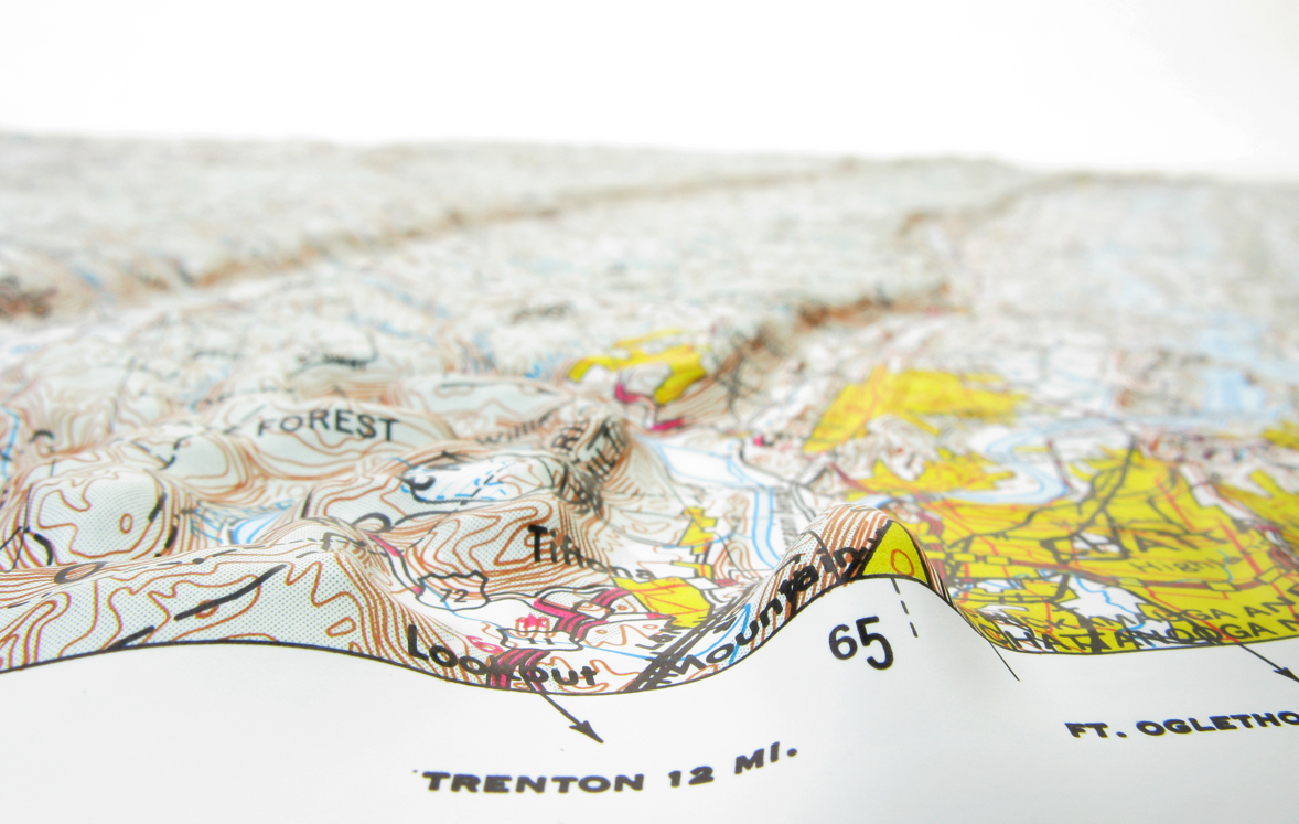 Chattanooga USGS Regional Three Dimensional - 3D - Raised Relief Map