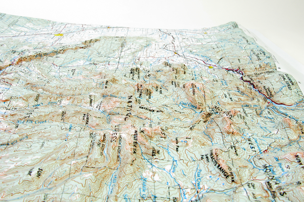 Montrose USGS Regional Three Dimensional 3D Raised Relief Map