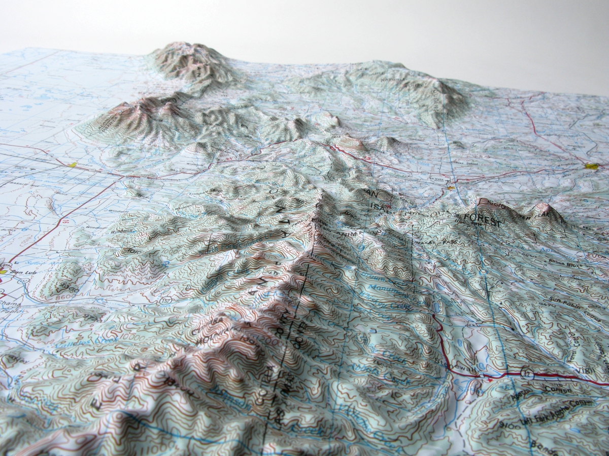 Trinidad USGS Regional Three Dimensional 3D Raised Relief Map