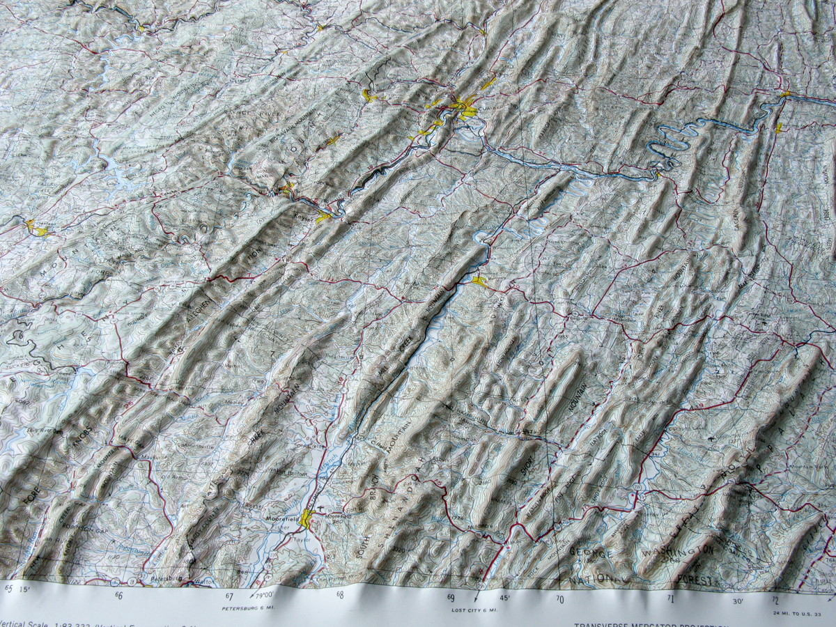 Cumberland USGS Regional Three Dimensional - 3D - Raised Relief Map