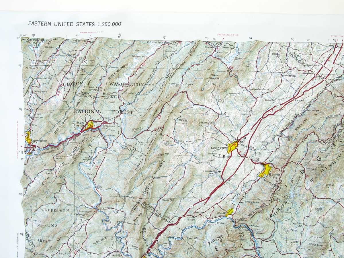 Roanoke USGS Regional Three Dimensional 3D Raised Relief Map