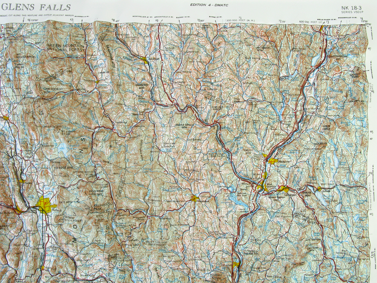 Glens Falls USGS Regional Three Dimensional - 3D - Raised Relief Map