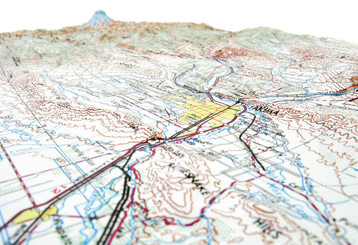 Yakima USGS Regional Three Dimensional 3D Raised Relief Map