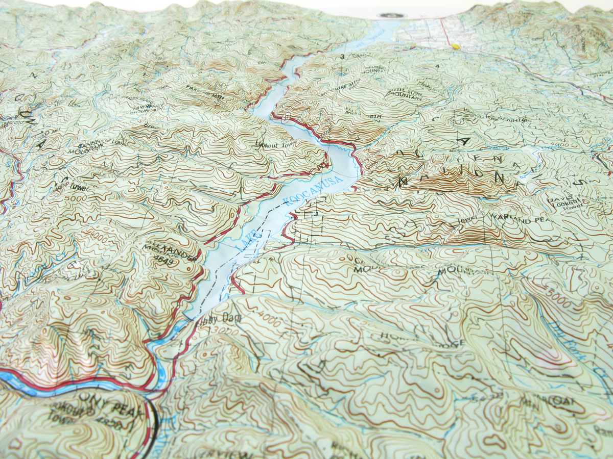 Kalispell USGS Regional Three Dimensional 3D Raised Relief Map