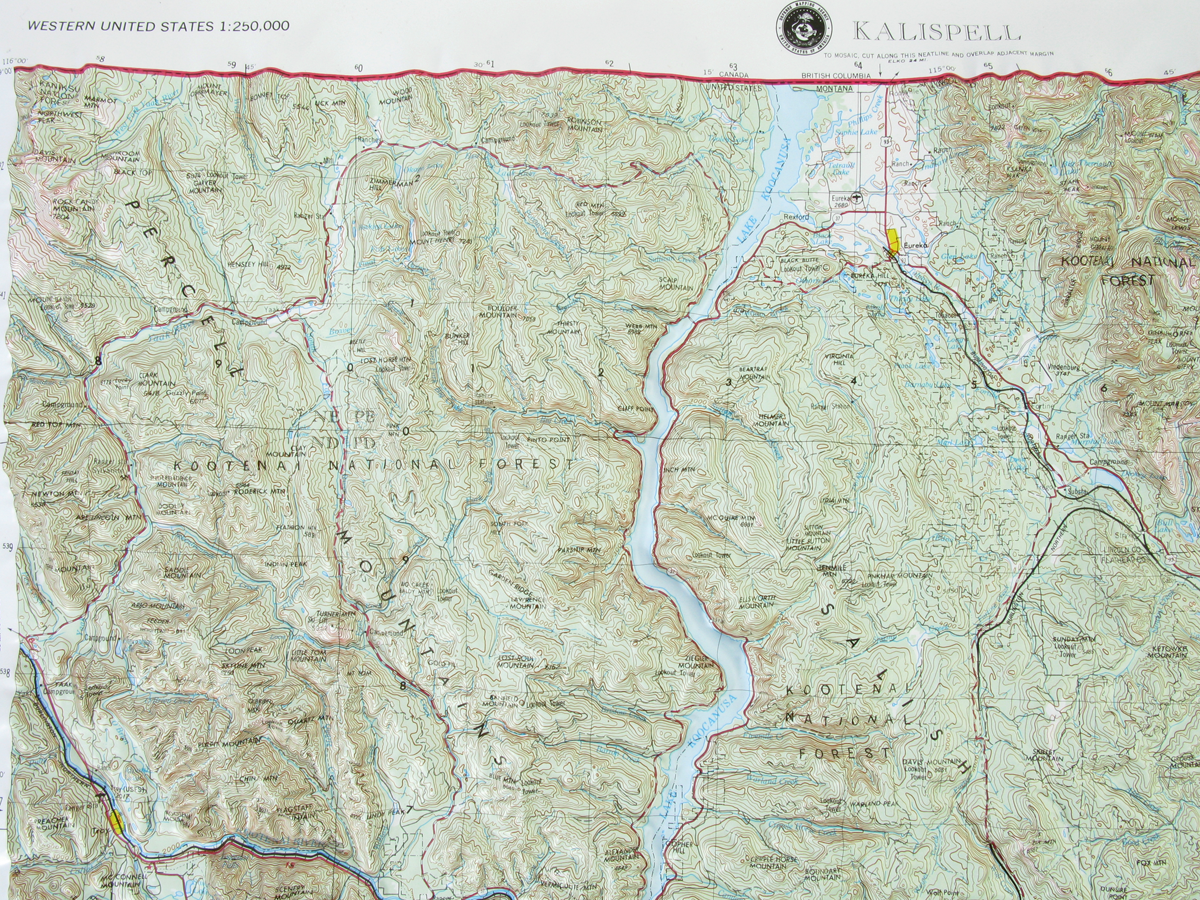 Kalispell USGS Regional Three Dimensional 3D Raised Relief Map