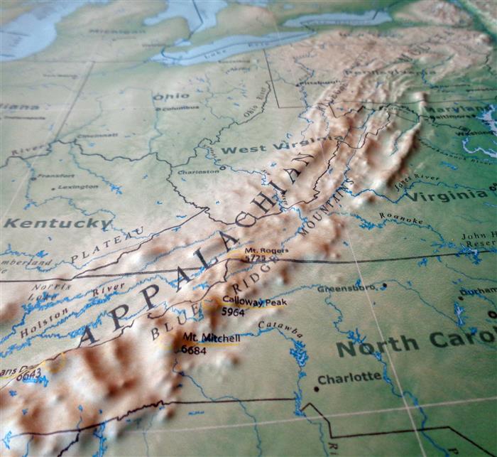 United States - Geophysical Three Dimensional 3D Raised Relief Map