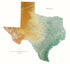 Texas Topographical Wall Map By Raven Maps, 46" X 50"