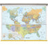 Turner Classic US/World Combo Classroom Pull Down Wall Map