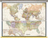 Turner Legacy US/World Combo Classroom Pull Down Wall Map