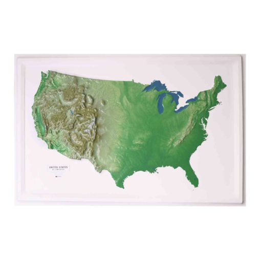 Us Natural Three Dimensional 3D Raised Relief Map