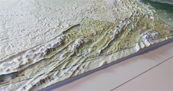 Virginia State Three Dimensional 3D Raised Relief Map