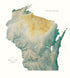 Wisconsin Topographical Wall Map By Raven Maps, 47" X 43"