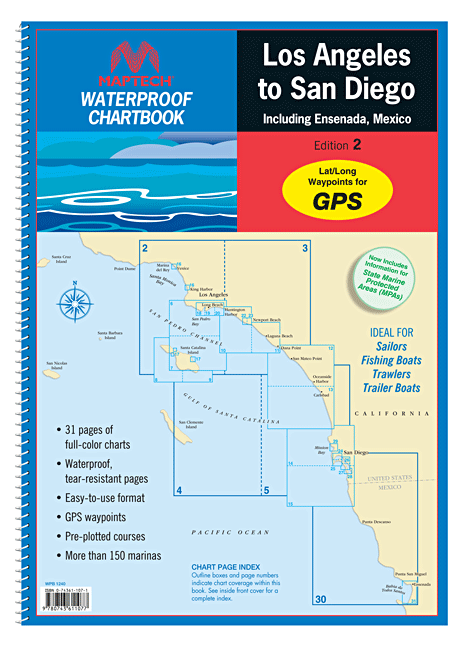 Maptech Waterproof Chartbook Los Angeles to San Diego including Ensenada, Mexico