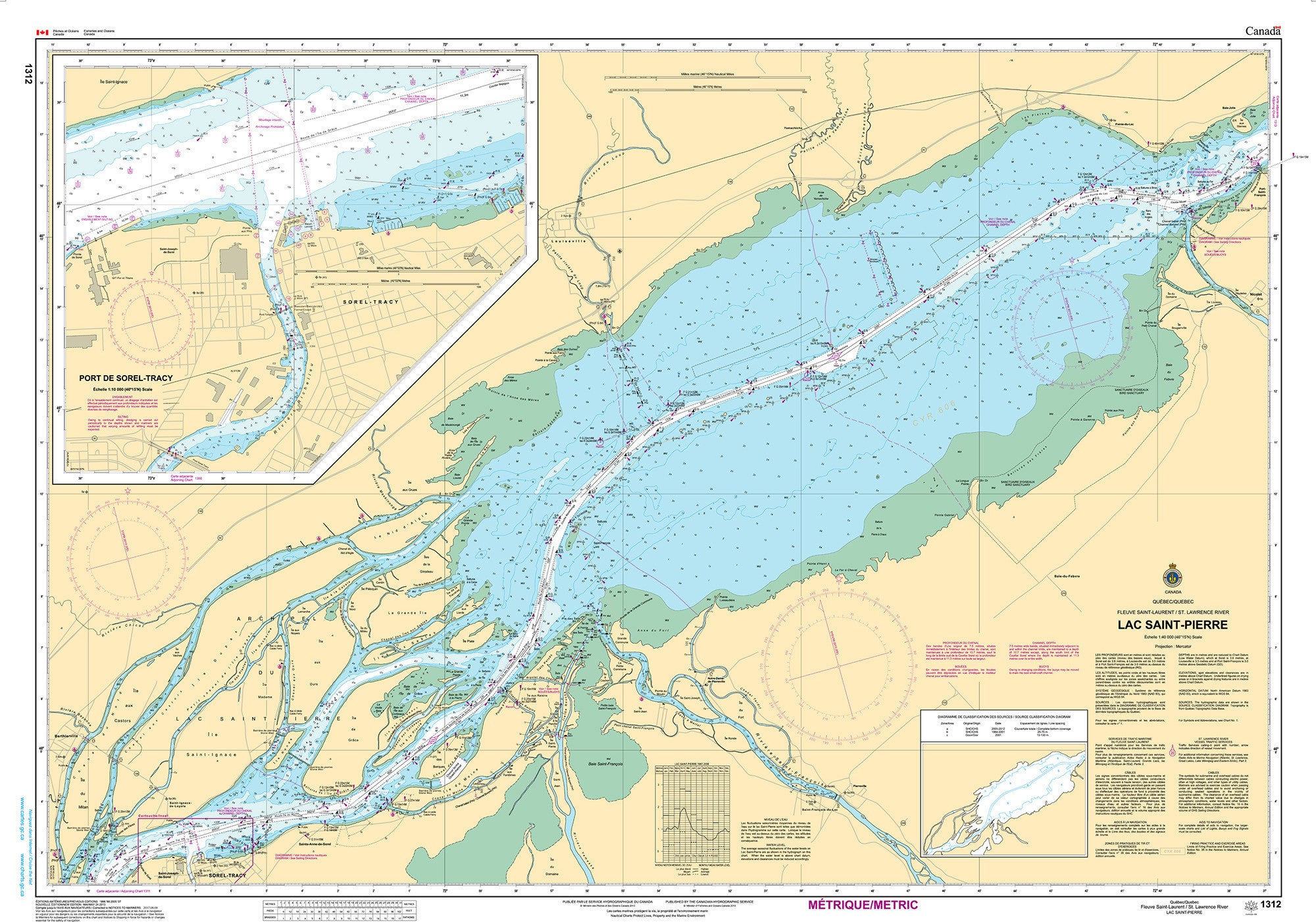 Canadian Hydrographic Service Nautical Chart CHS1312: Lac Saint-Pierre
