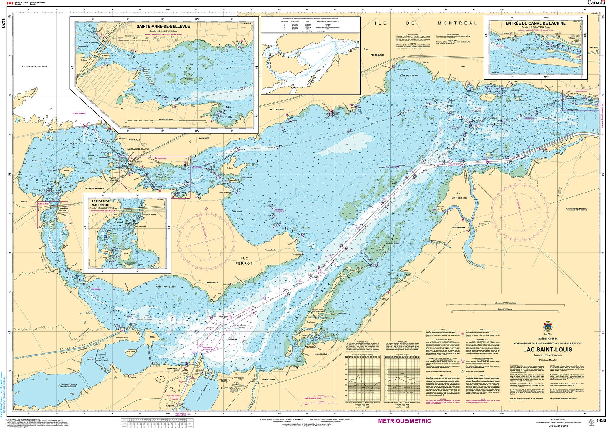 Canadian Hydrographic Service Nautical Chart CHS1430: Lac Saint-Louis