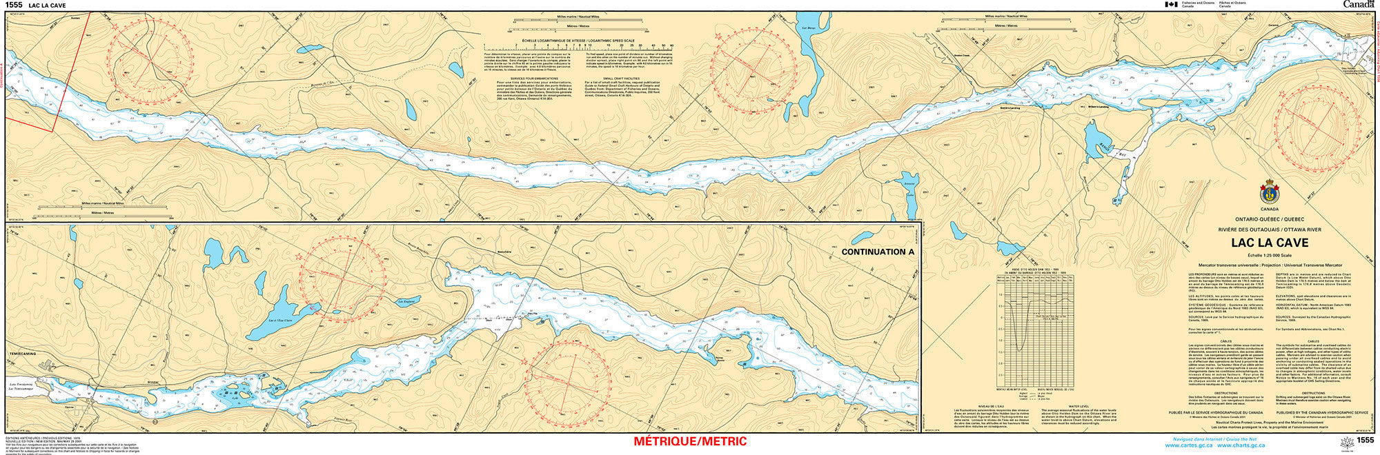 Canadian Hydrographic Service Nautical Chart CHS1555: Lac la Cave