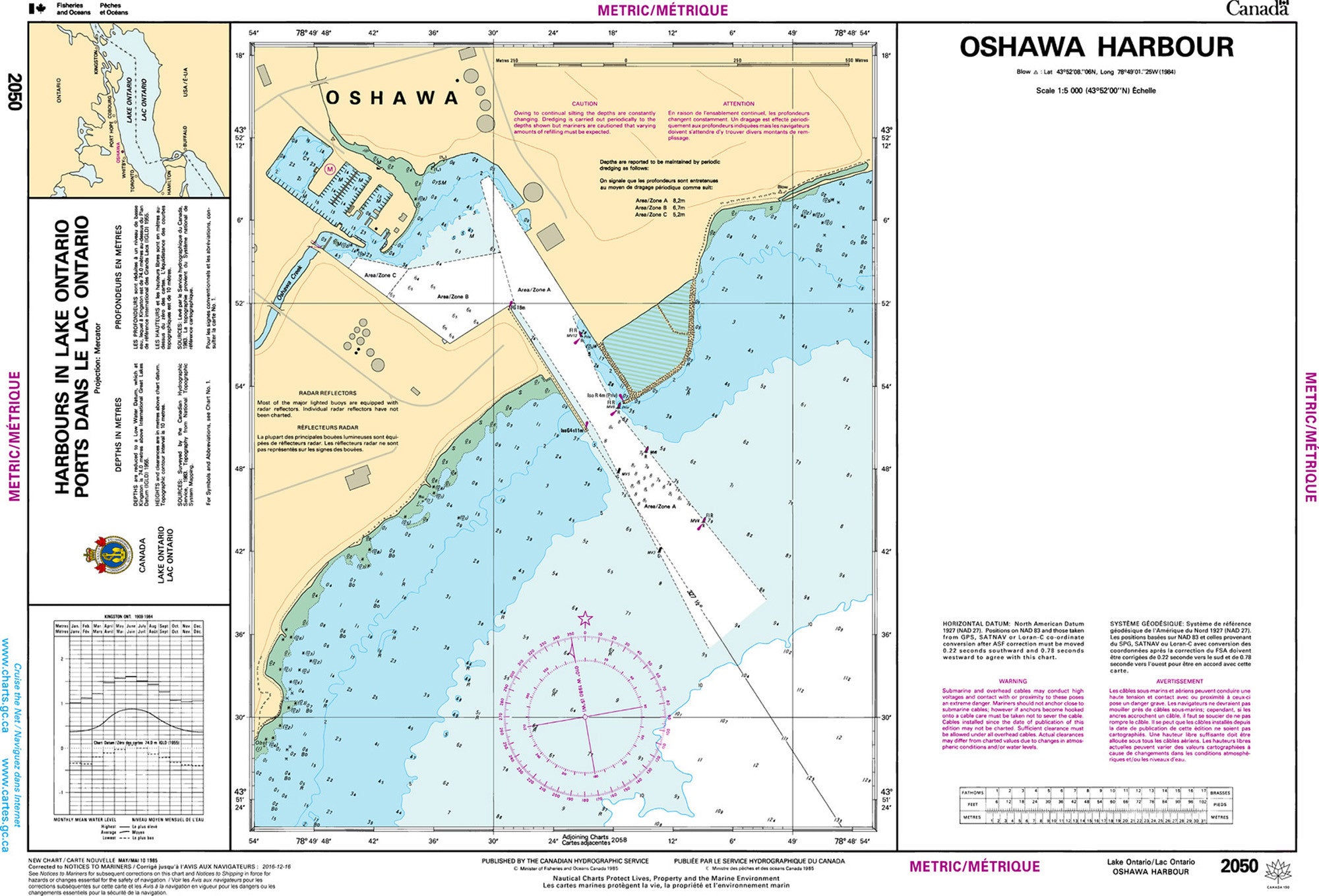 Canadian Hydrographic Service Nautical Chart CHS2050: Oshawa Harbour