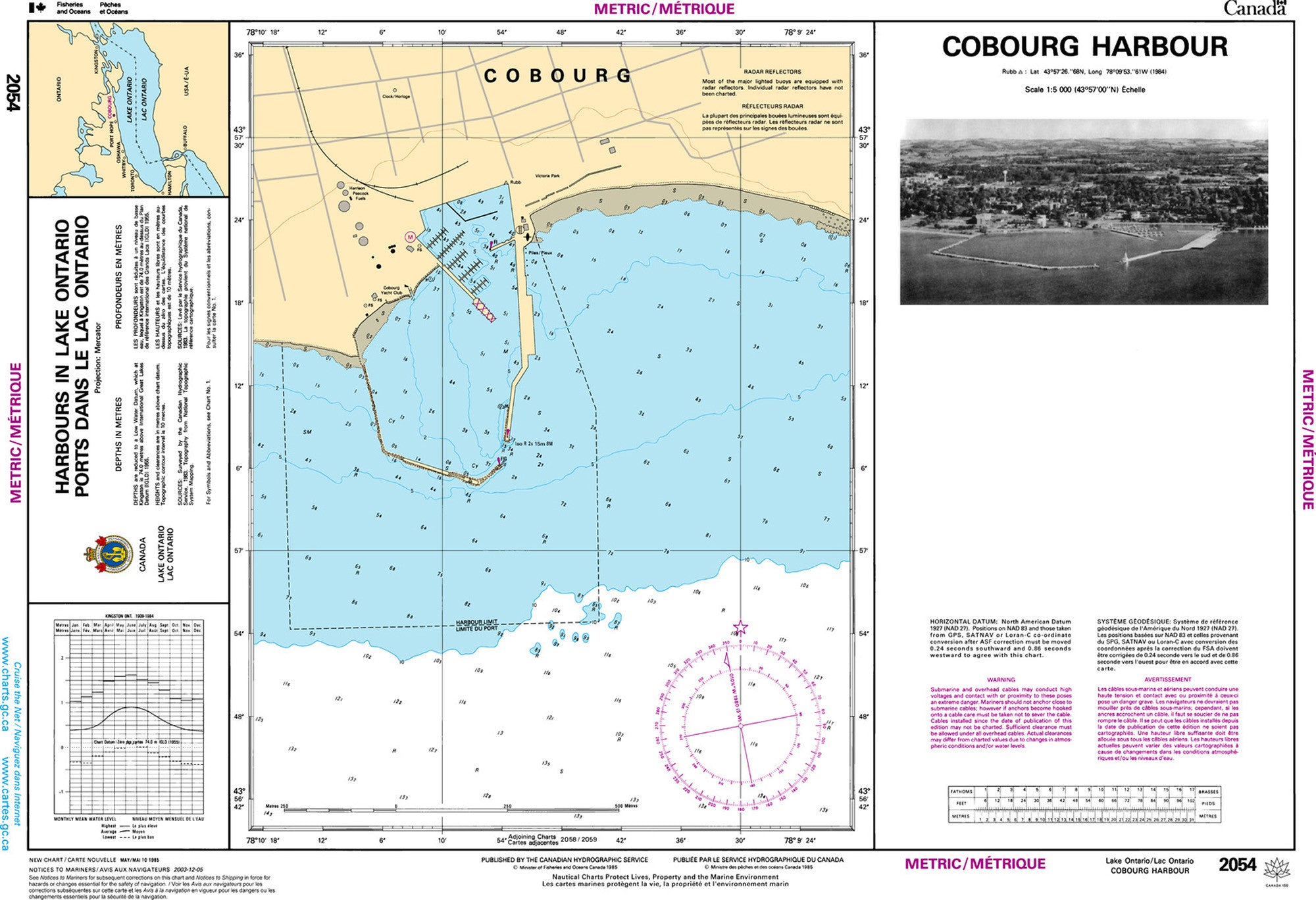 Canadian Hydrographic Service Nautical Chart CHS2054: Cobourg Harbour