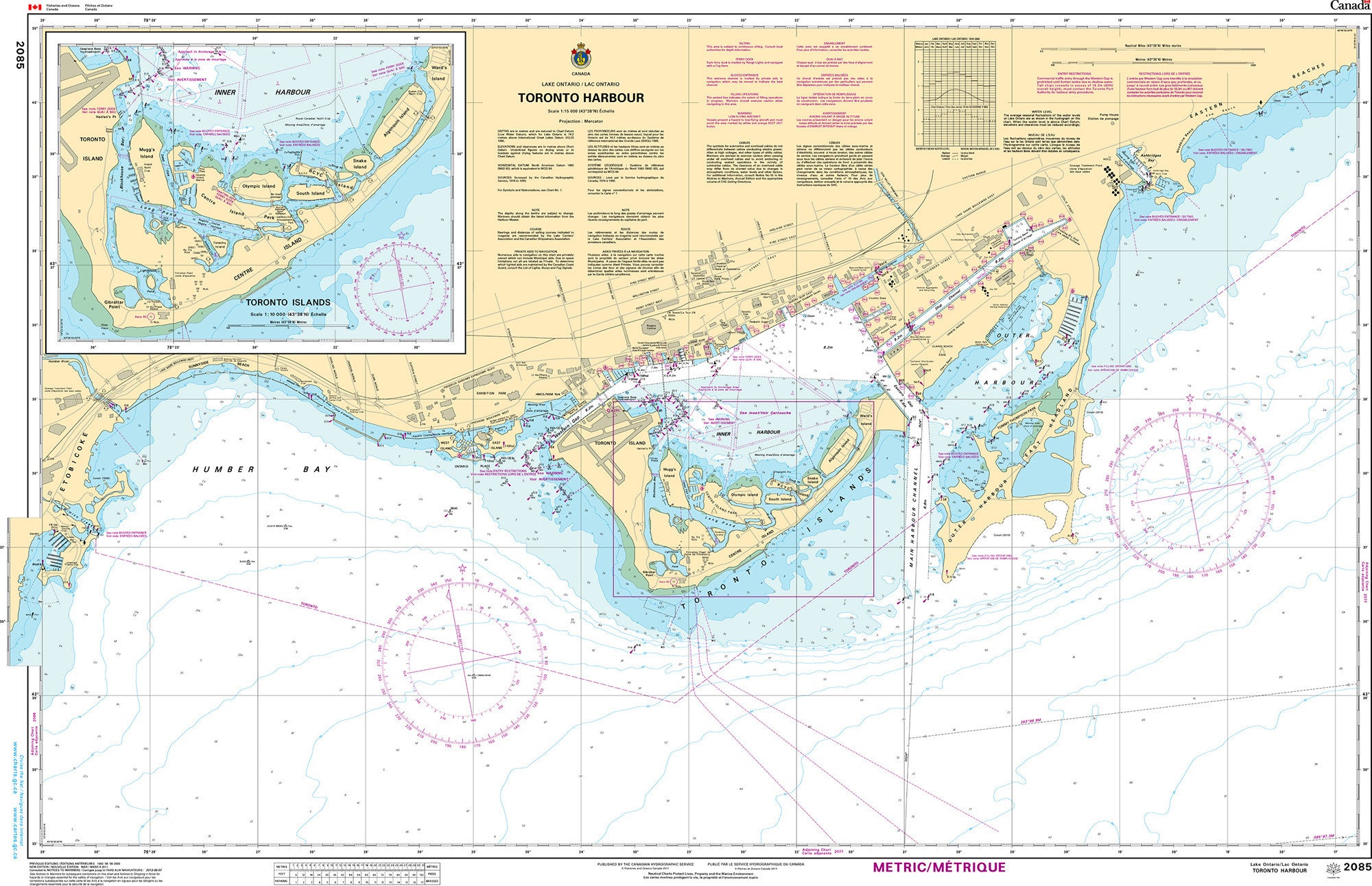 Canadian Hydrographic Service Nautical Chart CHS2085: Toronto Harbour