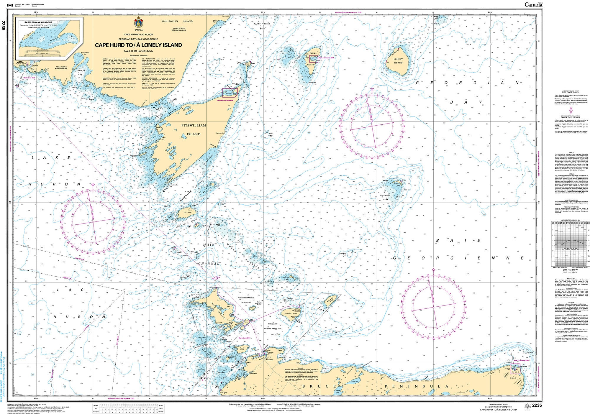 Canadian Hydrographic Service Nautical Chart CHS2235: Cape Hurd to/à Lonely Island