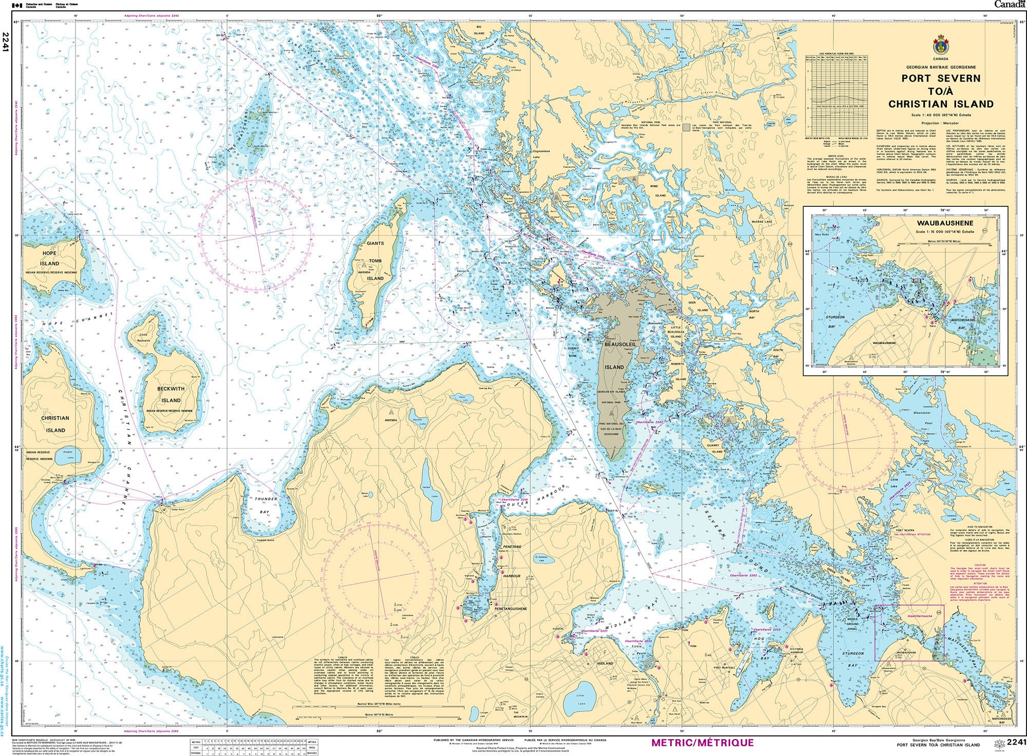 Canadian Hydrographic Service Nautical Chart CHS2241: Port Severn to/à Christian Island