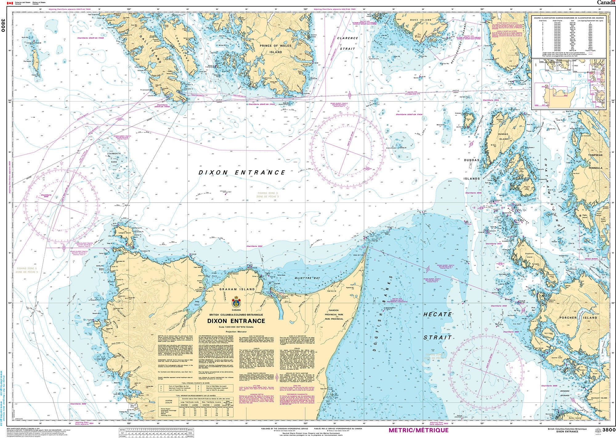 Canadian Hydrographic Service Nautical Chart CHS3800: Dixon Entrance