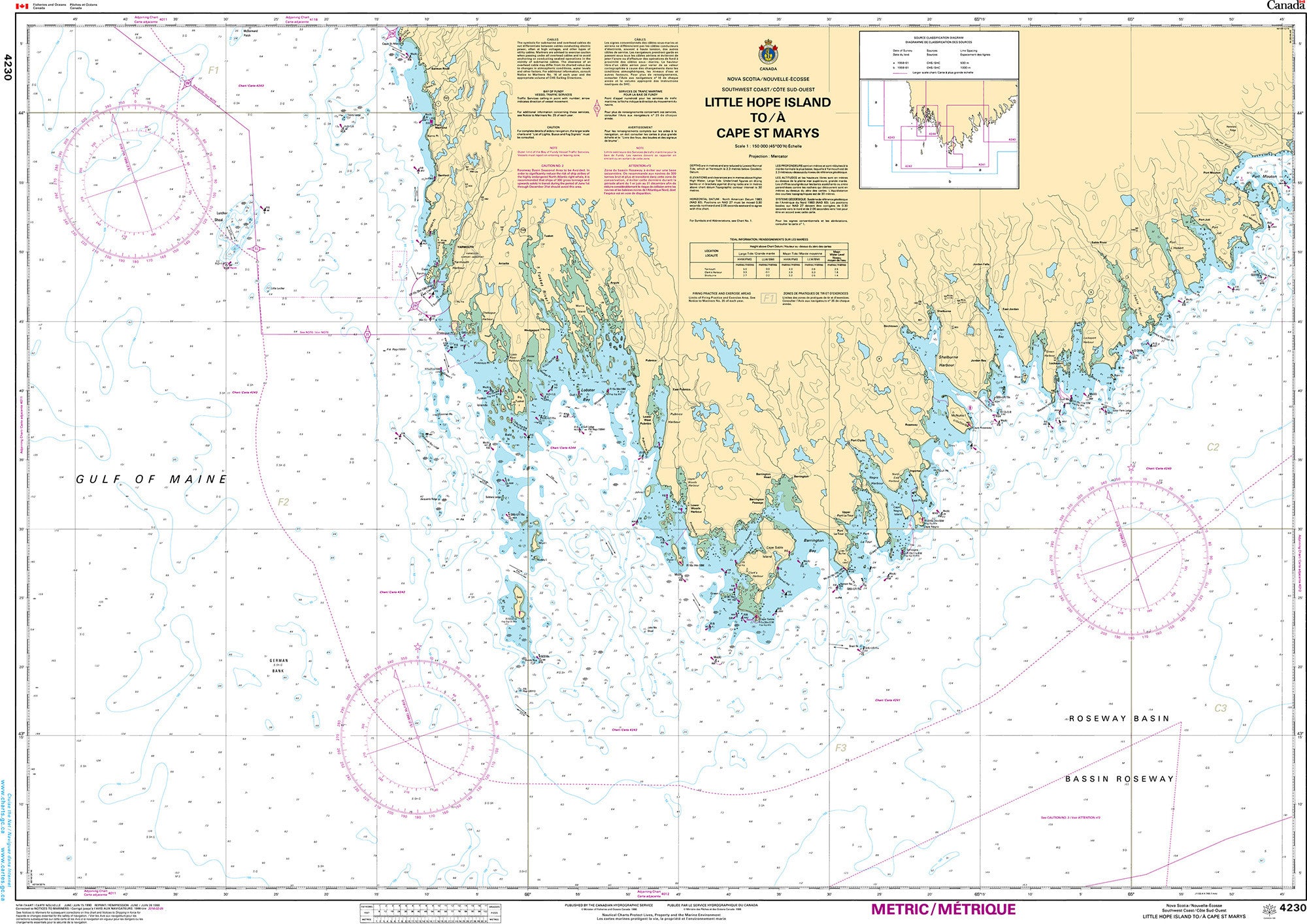 Canadian Hydrographic Service Nautical Chart CHS4230: Little Hope Island to / à Cape St Marys