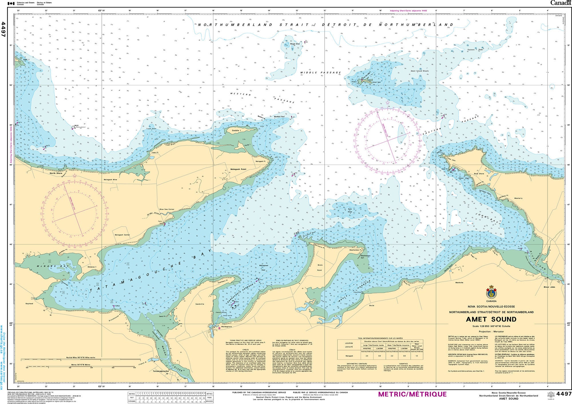 Canadian Hydrographic Service Nautical Chart CHS4497: Amet Sound