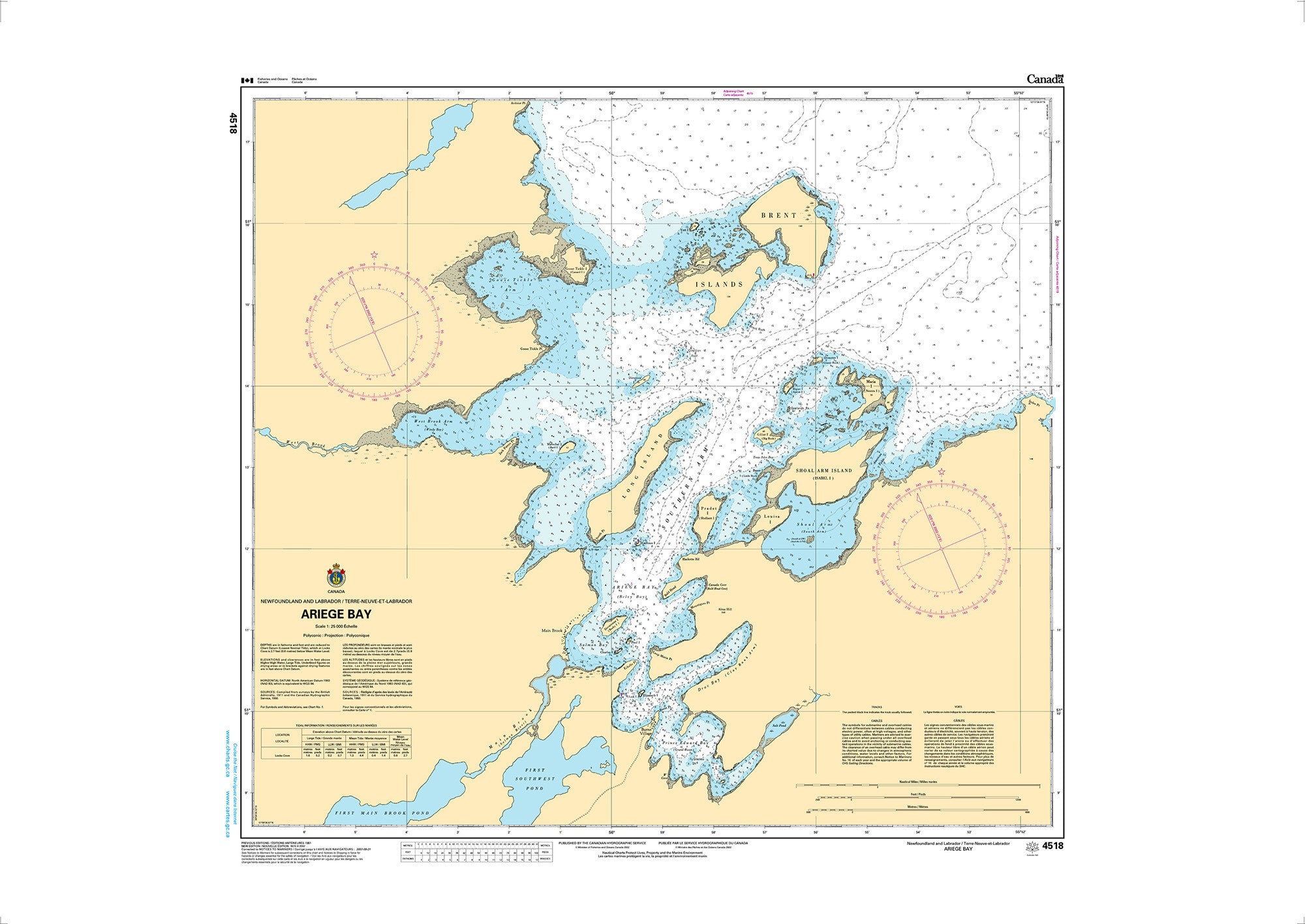 Canadian Hydrographic Service Nautical Chart CHS4518: Ariege Bay
