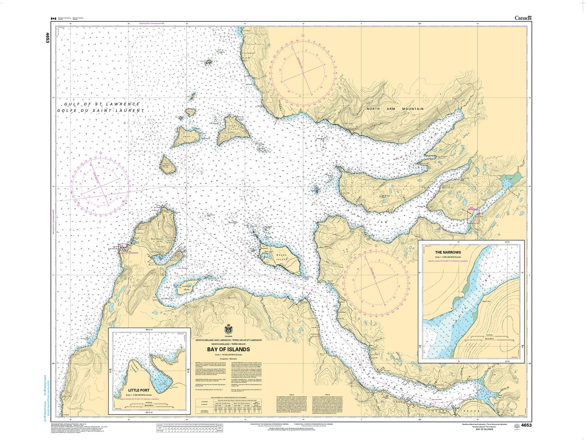 Canadian Hydrographic Service Nautical Chart CHS4653: Bay of Islands